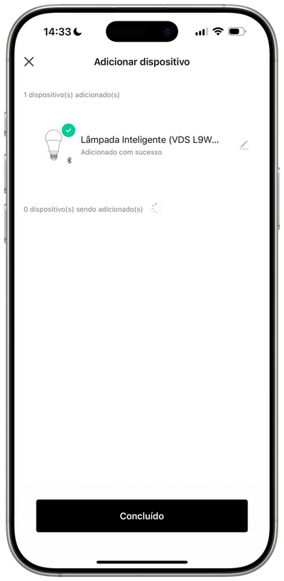 Velds app screen — adding the device