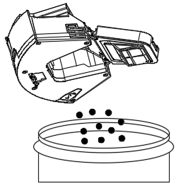 Open the dust compartment and empty it into the trash.